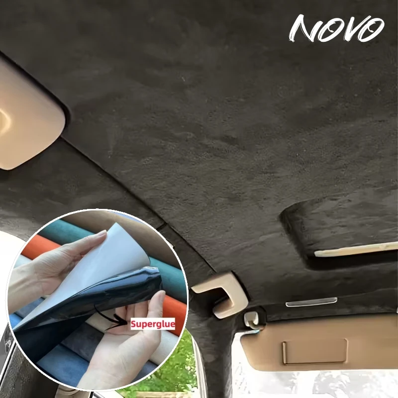 

Self Adhesive Suede Leather Fabric Sticky Velvet Liner Suede with Adhesivo for DIY Car Interior Modification Workbench Door Deco
