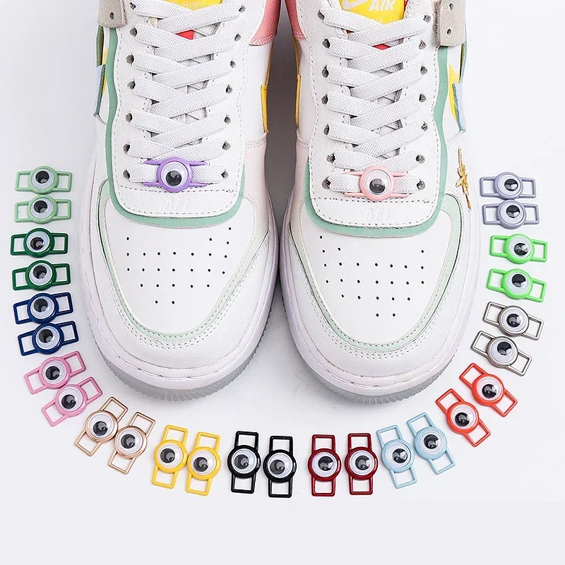 1 Pair Shoelaces Decorative Eye Metal Buckle Shoe Charms Color Gemstone Diamond Shoelace DIY Sneaker Kits Shoes Accessories