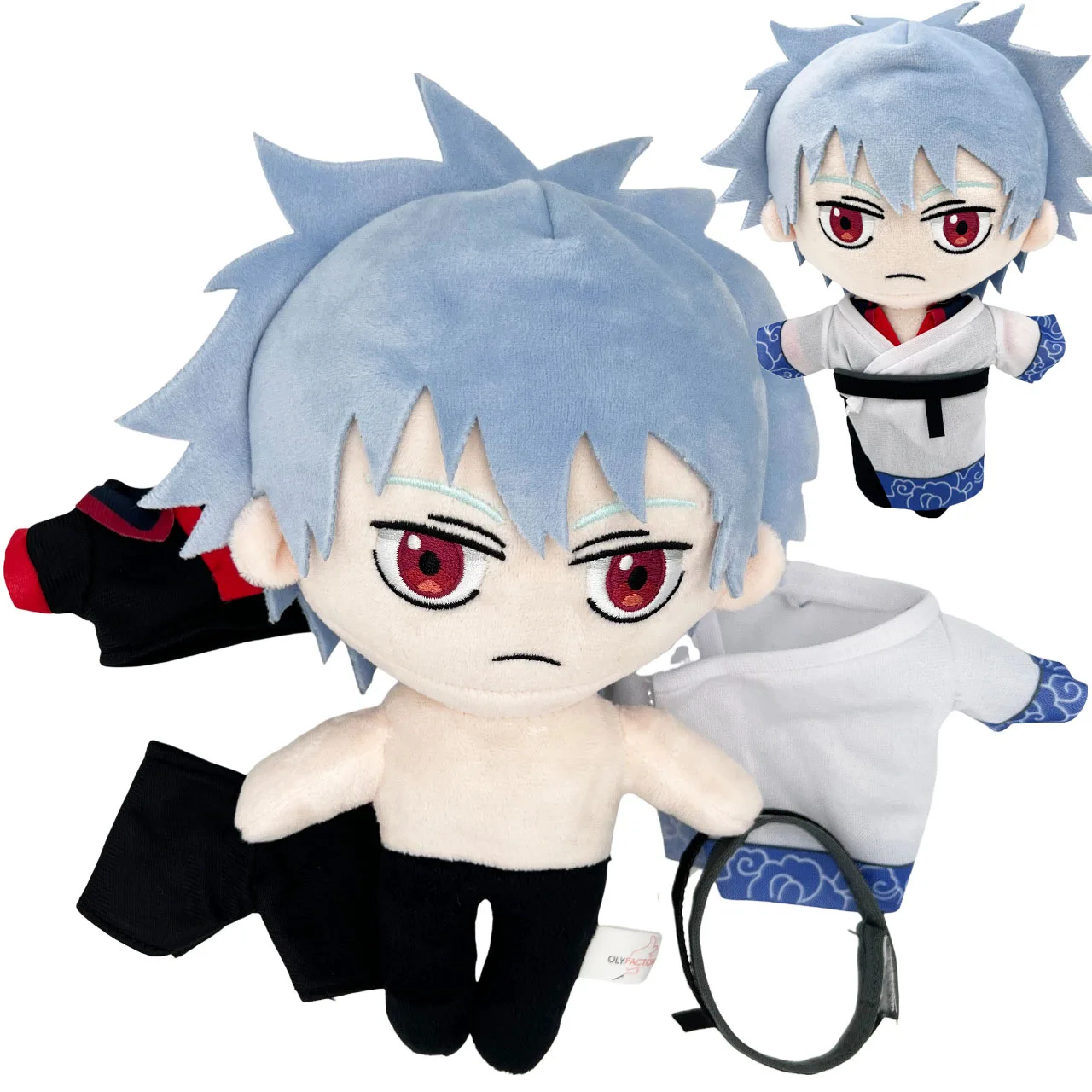 20cm Game Gintama Sakata Gintoki  Plush Doll Toy Stuffed Anime DIY Dress-Up Japan Manga Cartoon Pillow Kids Fans Christmas Gifts