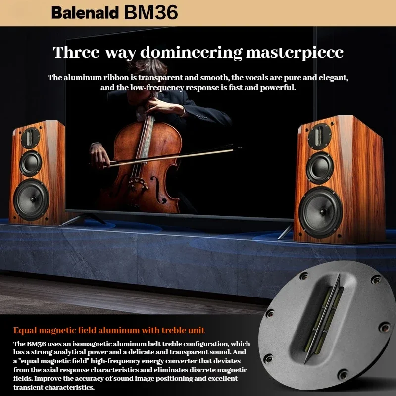 Banlong Bm36 High-fidelity HiFi Speaker Enthusiast-grade Passive Bookshelf Speaker Three-way Audio Set High Power