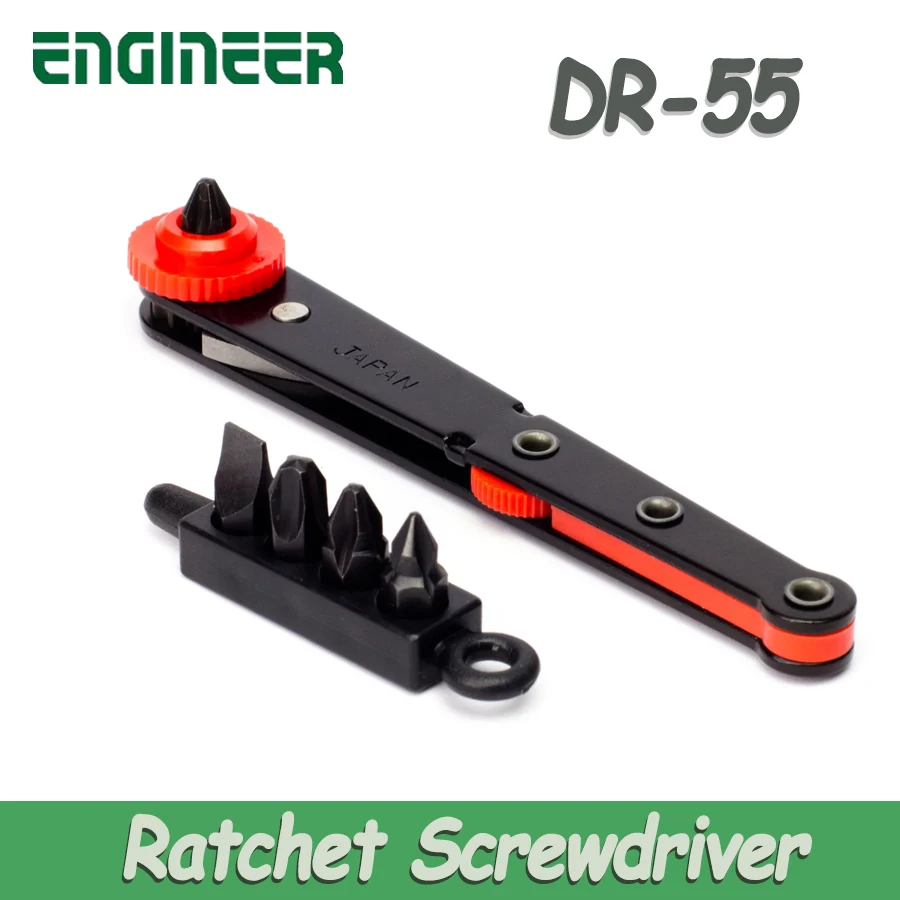 Набор компактных отверток с храповым механизмом ENGINEER с битами для работы в узком стиле, набор гаечных ключей с ручкой быстрого вращения, бит DR-05
