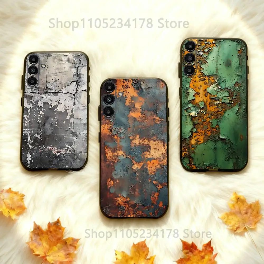 

Retro Industrial Style Rusty Phone Case For Samsung Galaxy A73,31,32,72,41,53,52,71,22,5G,Note,J7,8,9 Soft Black Cover