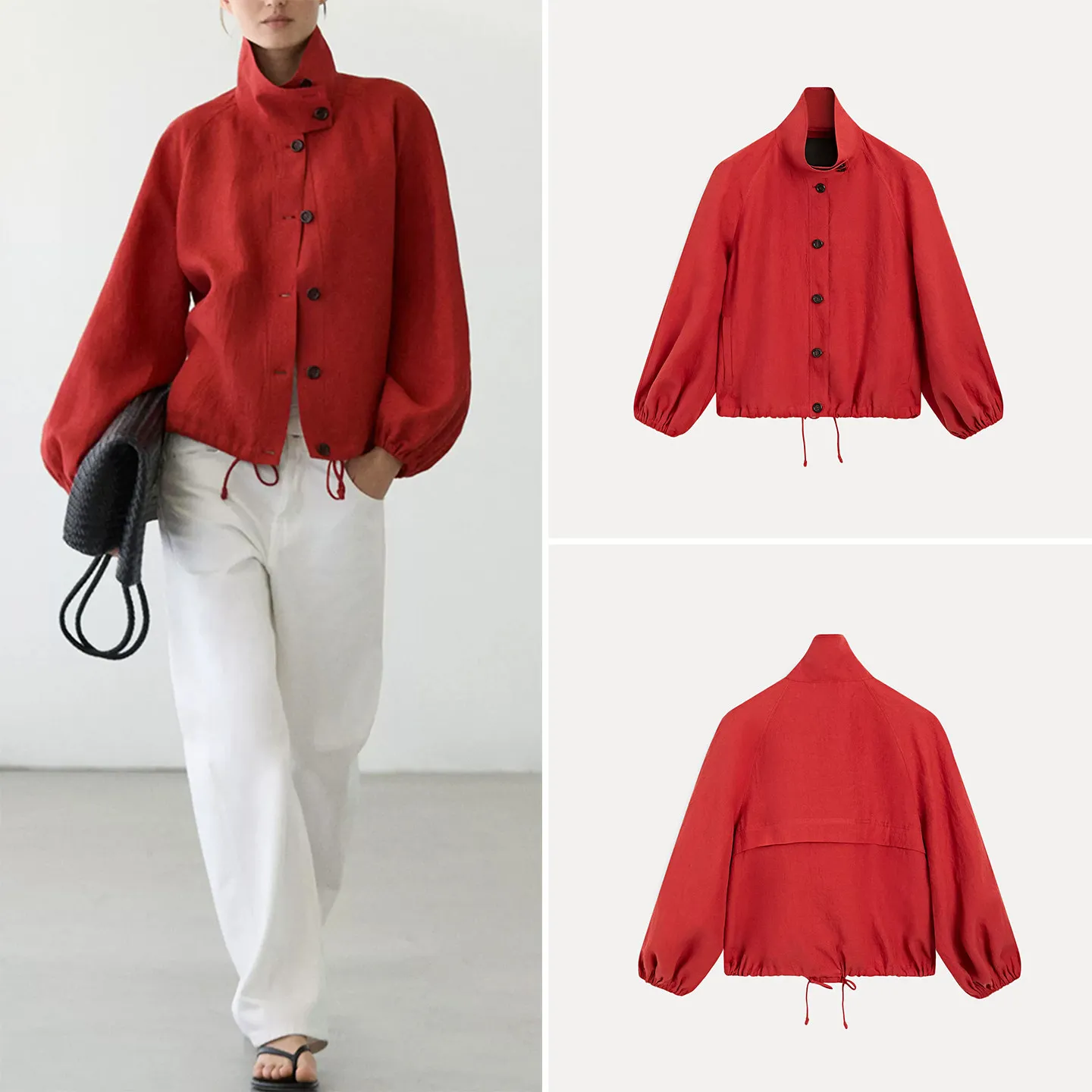 

Women's Casual Style Long Sleeve Pilot Jacket Outerwear 2026 New Summer Fashion Zadata Standard Fit Short Coat Other Material