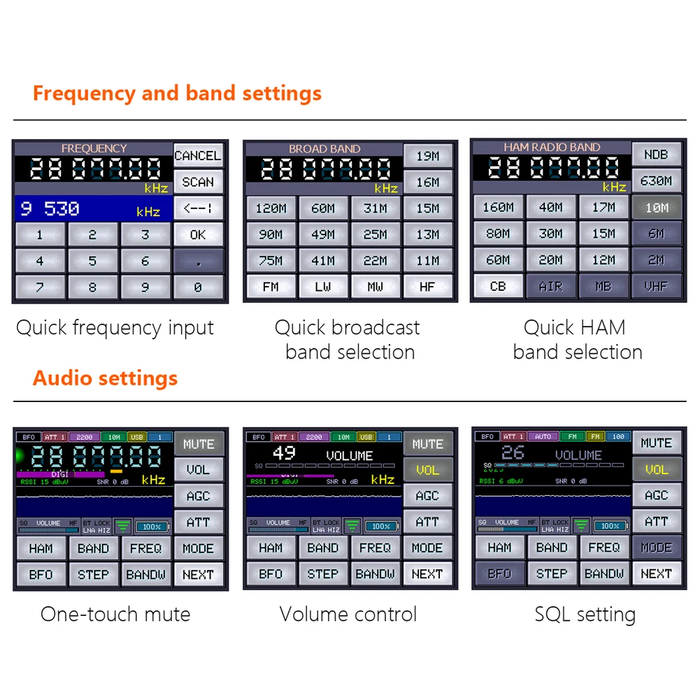 ATS25-XF FM LW SW CB MW خلاط استقبال واي فاي فك 2.8 بوصة TFT LCD تعمل باللمس كامل النطاق راديو محمول