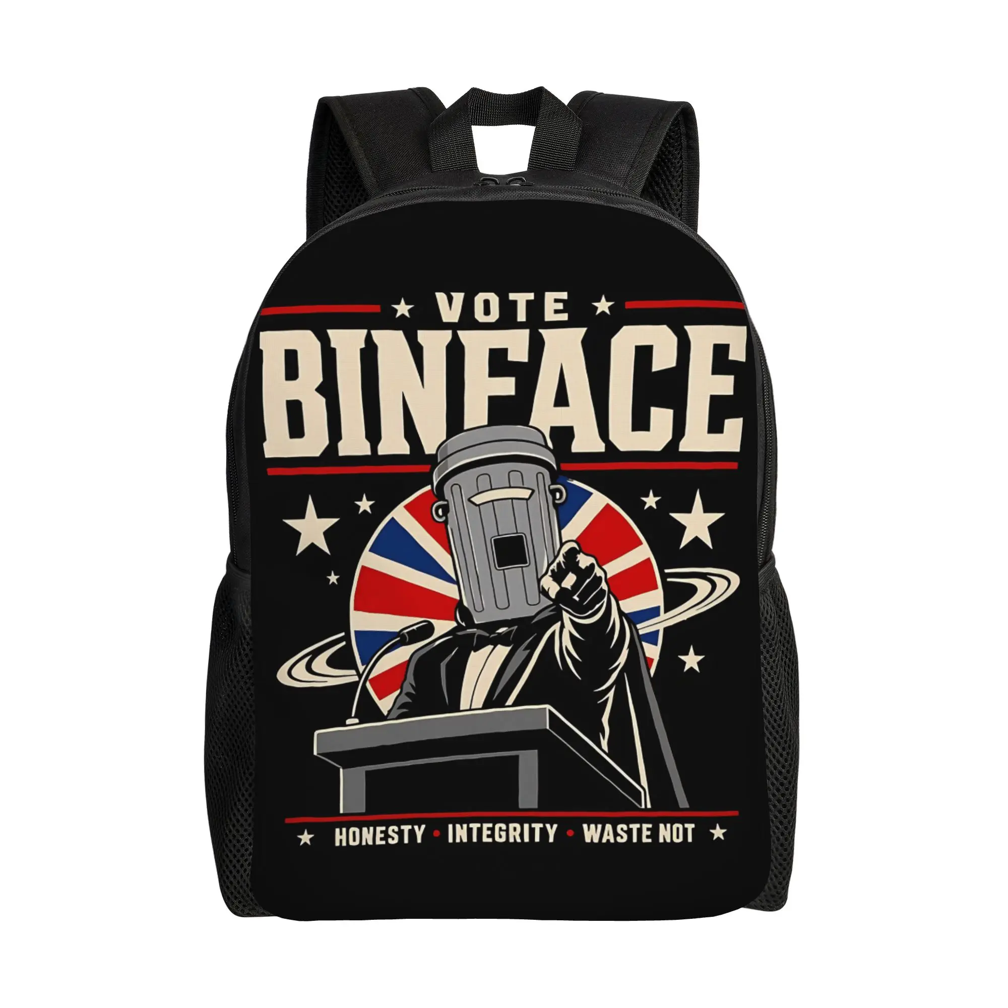 Vote Binface Funny Political Satire Campaign British Election Parody  Backpack High School Daypack  College Canvas Bags Gift