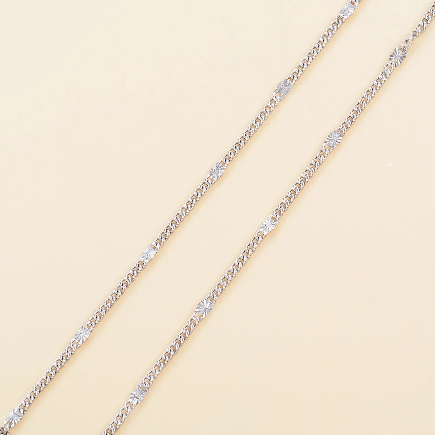 Dünne Halskette aus Edelstahl, Paillettenkette, Flachketten, kreative DIY-Bauteile für Schmuckzubehör. – Detail 5