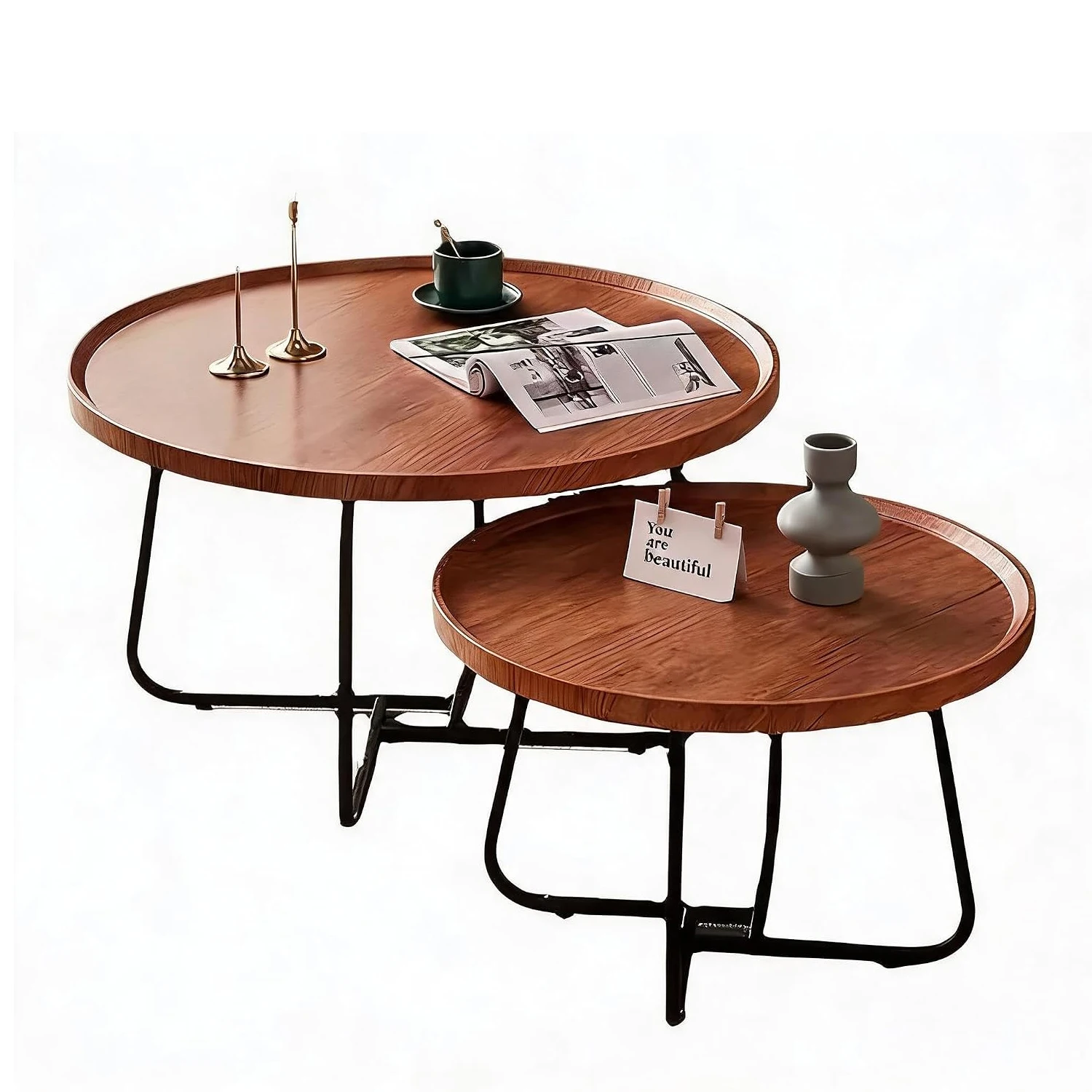 Modern Minimalist Nesting Coffee Table Set – 28