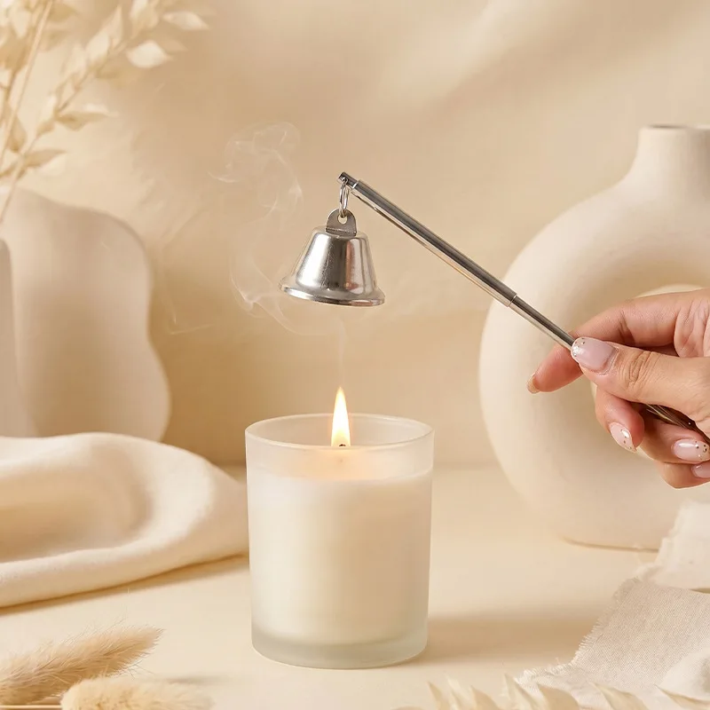 Telescopic Candle Snuffer Stainless Steel Bell Shape Aromatherapy Candle Extinguisher Tool Gold Silver Color