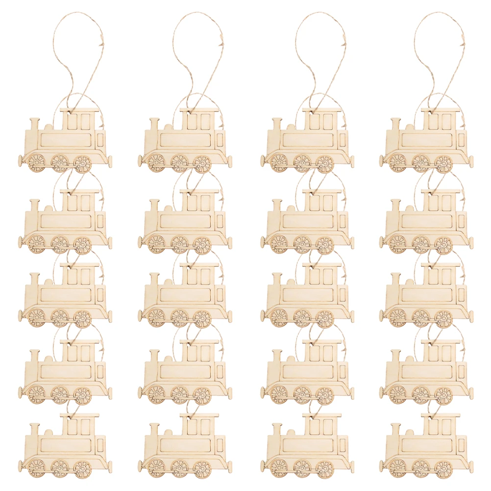

Wooden Train Head Pendants Unfinished Wood Slices DIY Crafts Decorations for Home Office Party Khaki Hanging Embellishment Wood