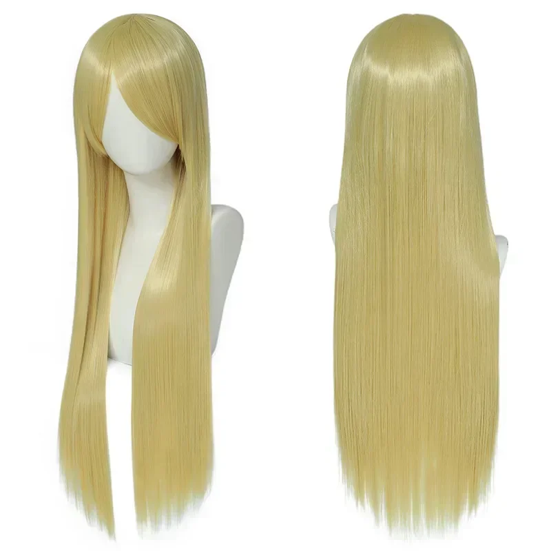 80cm Colorful Long Straight Synthetic Hair White Purple Black Cosplay Wig For Men And Women Synthetic Wig Anime Styling view 3