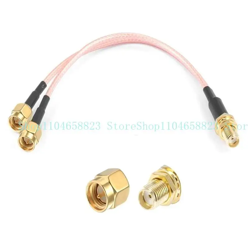 RG316 Kabel Y Tipe Splitter Combiner SMA Female Ke Double SMA Male 1 Ke 2 Female untuk 3G 4G Router Kartu Jaringan
