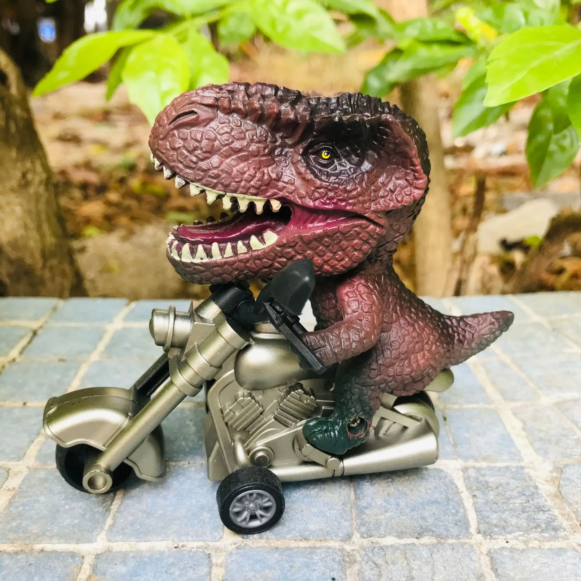 Jouets de moto d'inertie de dinosaure de simulation pour des enfants, animal mignon créatif, tigre, Krasnorh37, jouets de voiture arrière de nervure de moto