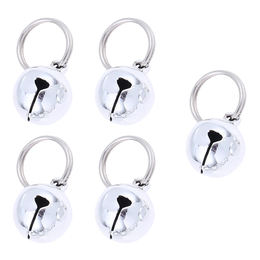 

5 Pcs Copper Bells Decorative Hanging naments for Christmas Tree DIY Party Wedding Anniversary Silver Color Craft