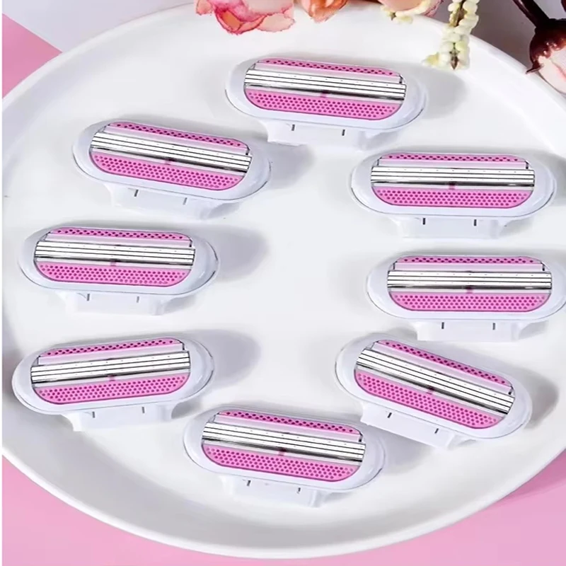 Stainless Steel Women's Razor Hair Trimmer Shaver Facial RazorWith Safety Cover, 2/4 Blade Refills And 1 Knife Handle