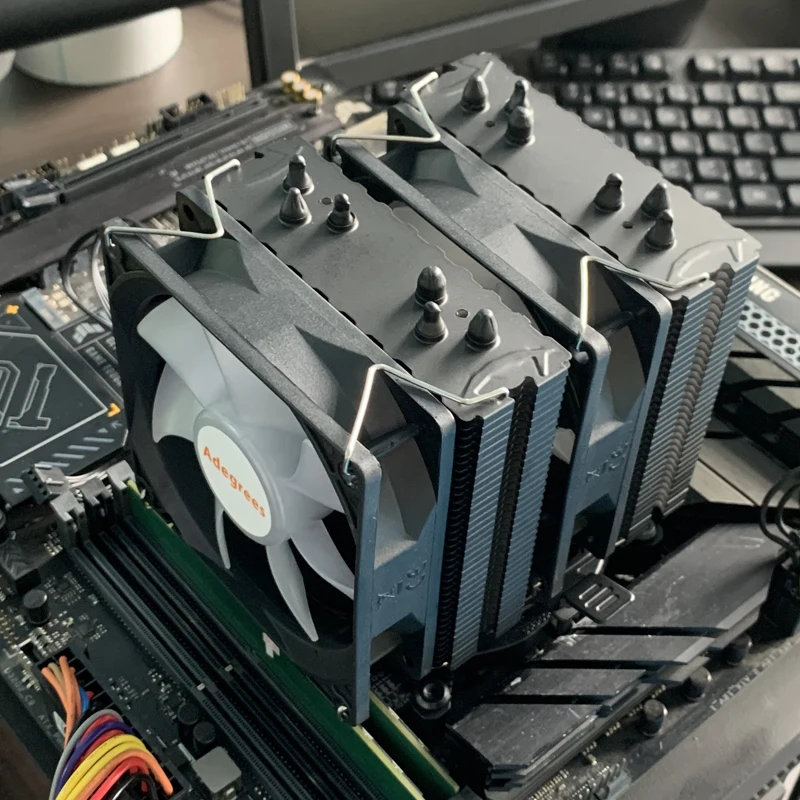 Chłodzenie powietrzne CPU 6 Heatpipes Czarny RGB Radiator PC Do Intel LGA 1150 1151 1156 1366 1200 1700 2011 AM3 AM4 AM5 Wentylator