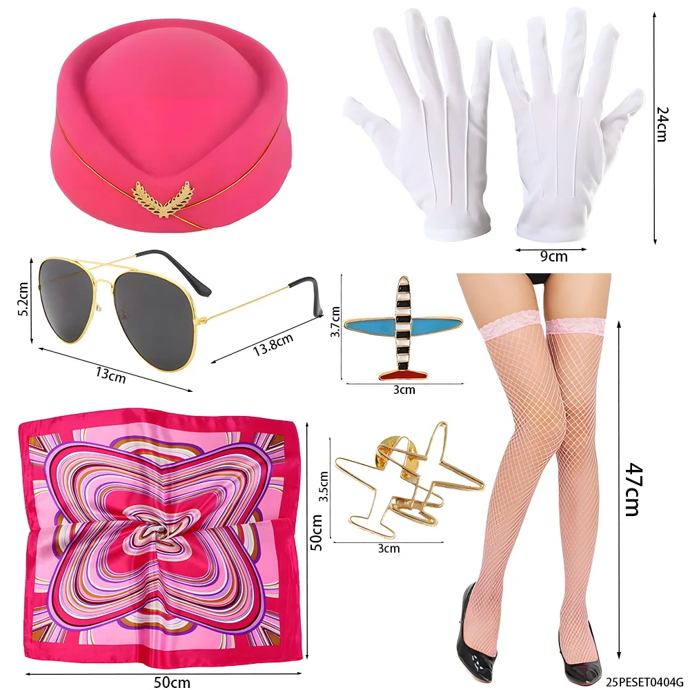 PESENAR Accessoires vestimentaires pour agents de bord : équipés de chapeaux pour agents de bord, foulards, etc. adapté à la fête de jeu de rôle