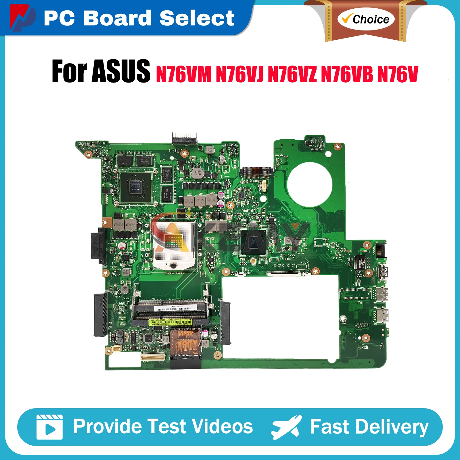 

N76VJ Laptop Motherboard For ASUS Vivobook N76VZ N76VB N76VM N76V N76VJ N76VV Notebook Mainboard 100% tests OK fast shipping stk
