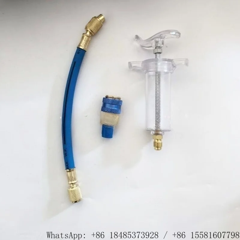 Auto Air Conditioner Refrigeration Oil Dye Injector Tool Set Compressor Fluid Injection Syringe For Car AC Maintenance
