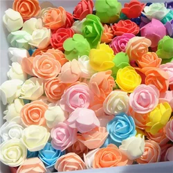 Circa 500 pz/borsa 3cm Mix Colors Mini PE Foam Rose Flower Head fiori di rosa artificiali fatti a mano fai da te decorazione della casa di nozze