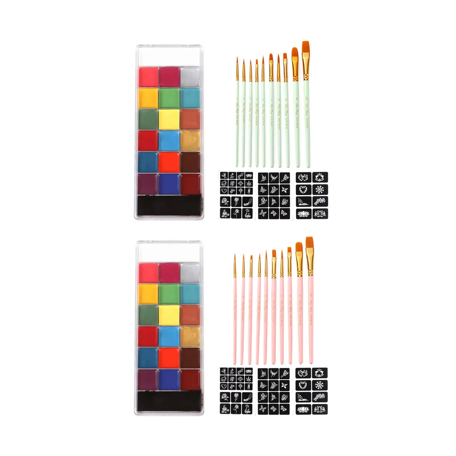 20 لونًا من طلاء الوجه والجسم الزيتي للهالوين والحفلات ومجموعة فرش المكياج للأطفال والكبار #3