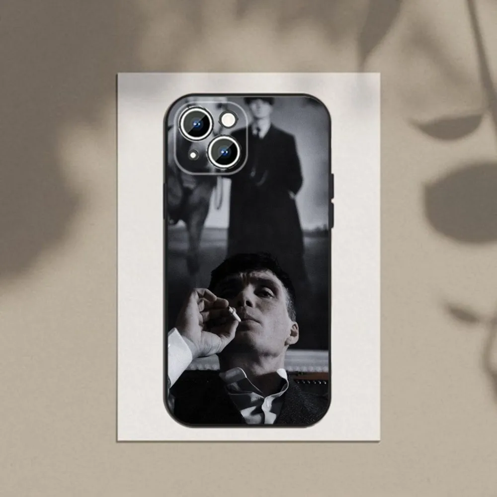 Movie P-Peaky B-Blinders Phone Case For Apple iPhone 15,14,13,12,11,XS,XR,X,8,7,Pro,Max,Plus,mini Silicone Black Cover