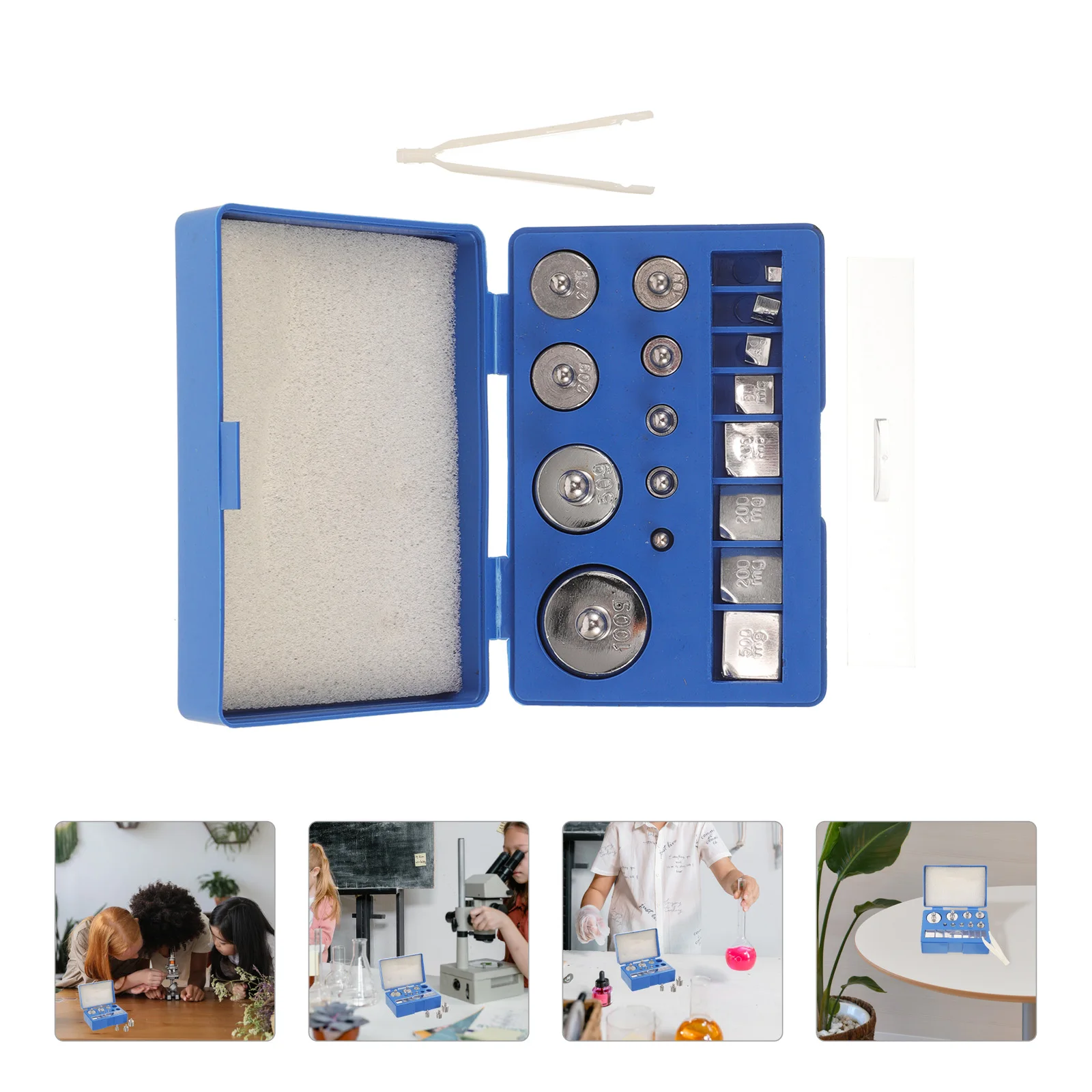 

1 Set Balance Scale Weight Kit Precision 10Mg-100G Metal Grams Digital Scale Calibration Tool Portable Storage Box Included