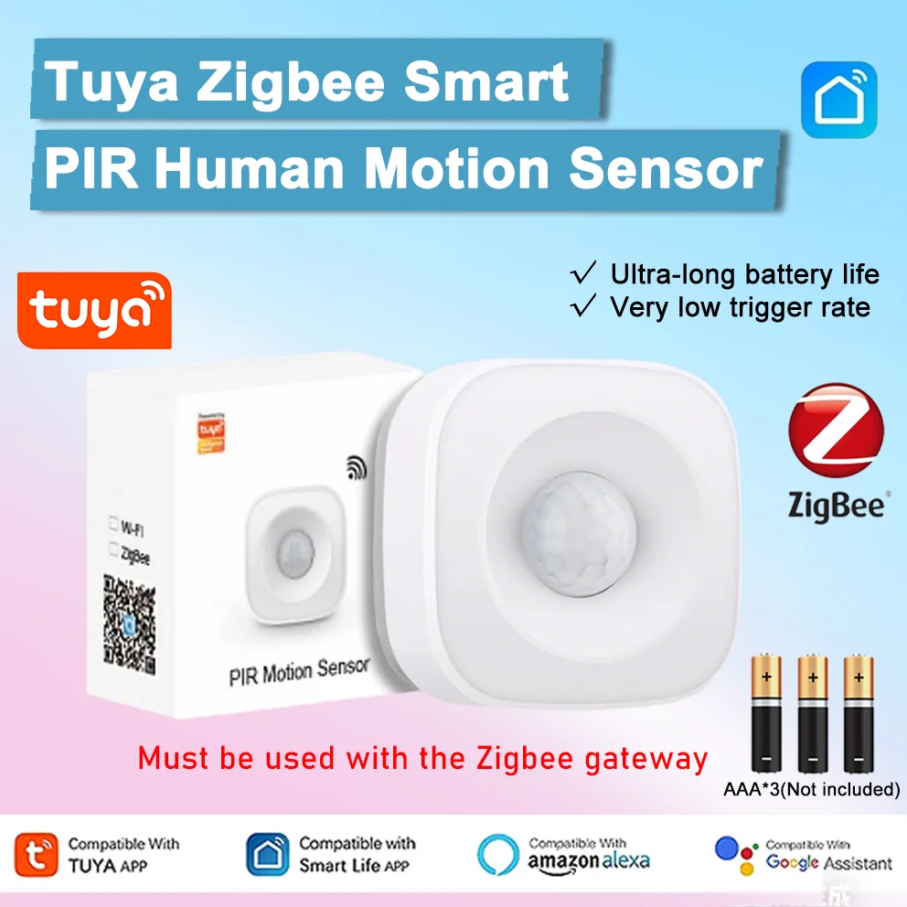 

Tuya Zigbee PIR Motion Sensor Wireless Human Body Infrared Detector Smart Life Smart Home Scene Linkage Via Alexa Google Home