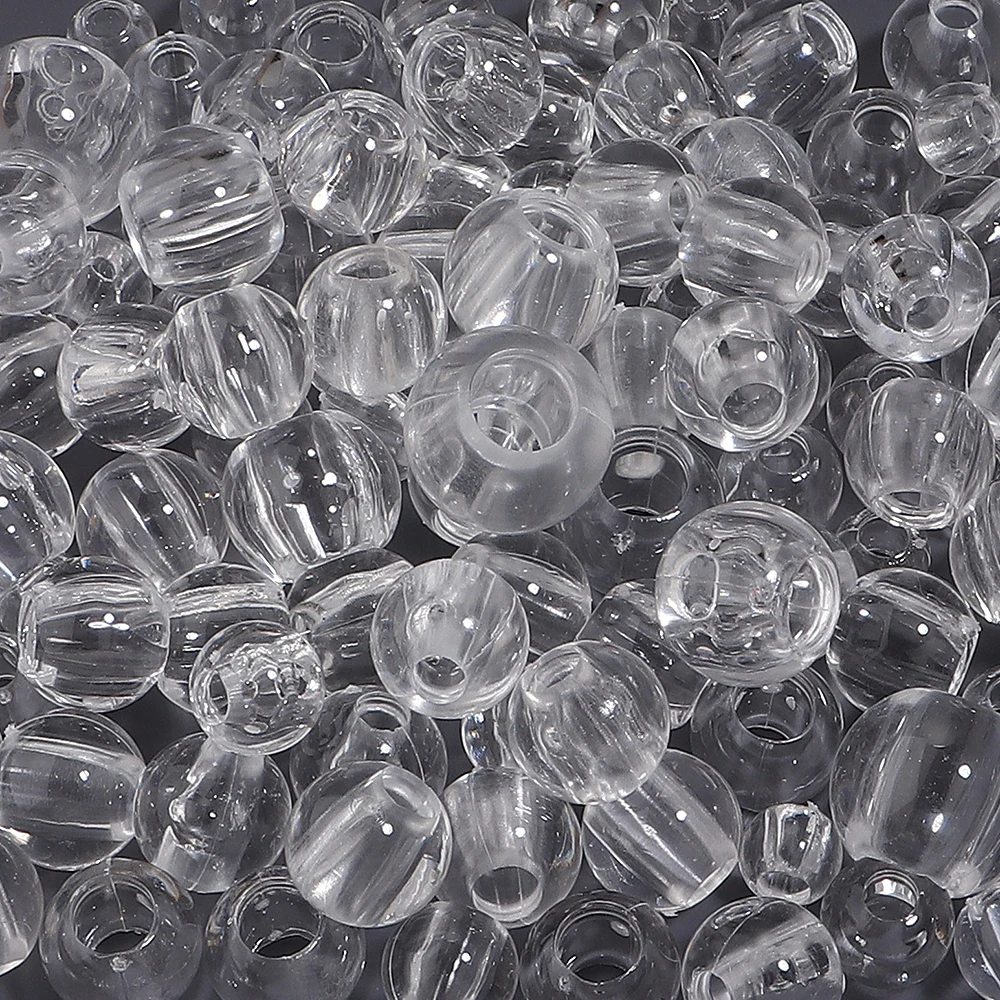 20-200pcs 8-16mm Transparent Acrylic Beads Large Hole Loose Spacer Bead for DIY Jewelry Making Bracelet Necklace Accessories