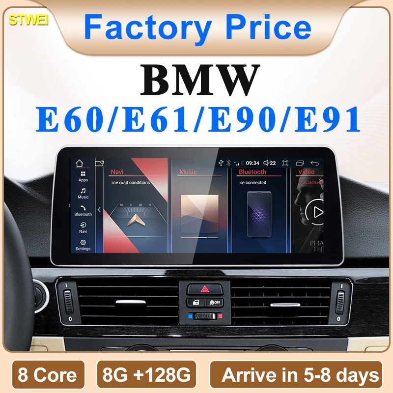 

2024 New ID6 ID7 ID8 UI 12.3inch Android System Wireless Carplay AUTO For BMW 3Series E90 E91 5 Series E60 E61 Car Video PlayerS