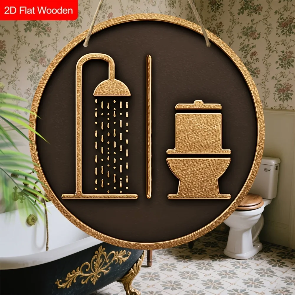 CIFBUY Iron Wall Art Vintage Retro Metal Decor Waterproof For Bathroom Door Wall Home Living Room Kitchen 2D
