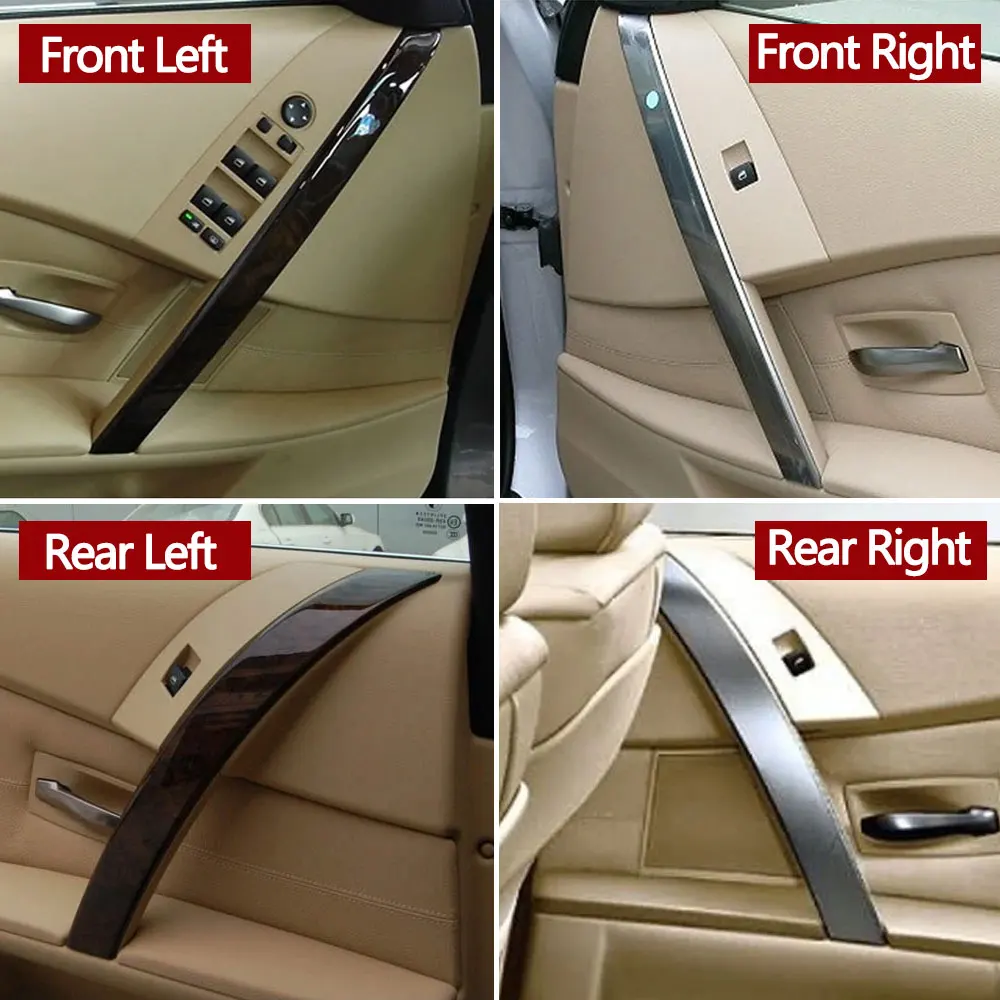 자동차 앞 뒤 왼쪽 오른쪽 문짝 풀 핸들 커버 트림, BMW 5 시리즈 M5 E60 E61 2004-2006 520i 523i 525i 530i 51416959333 용