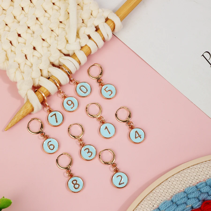 10개 드립 오일 합금 에나멜 숫자 0~9 뜨개질 줄  - Stitch Marker Ring 리뷰 및 가격