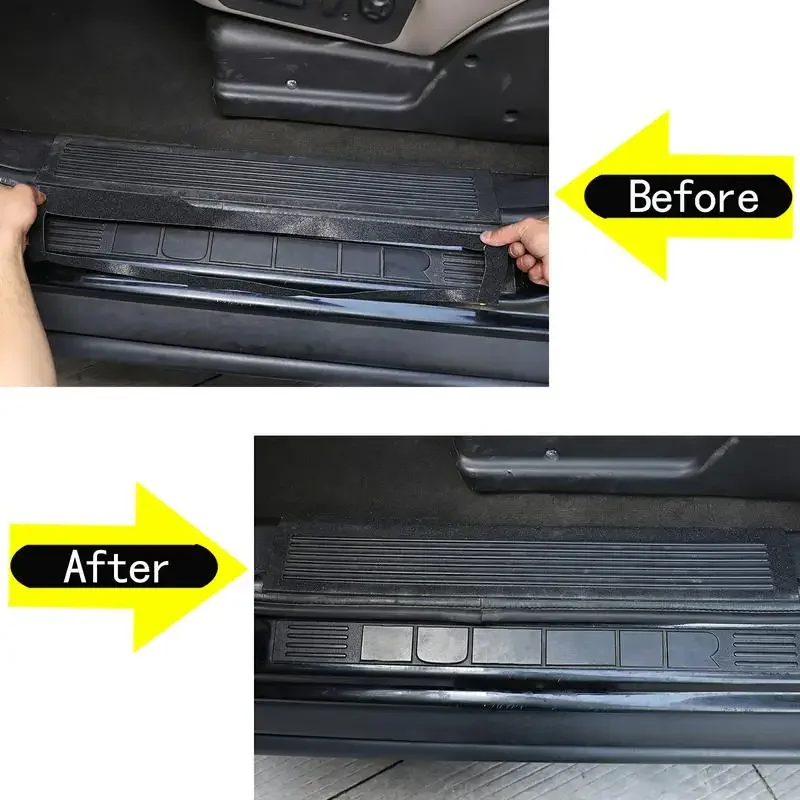 For Hummer H2 2003-2007 PVC Black Car Built-in Door Sill Strip Protection Trim Scratch Sticker Car Accessories