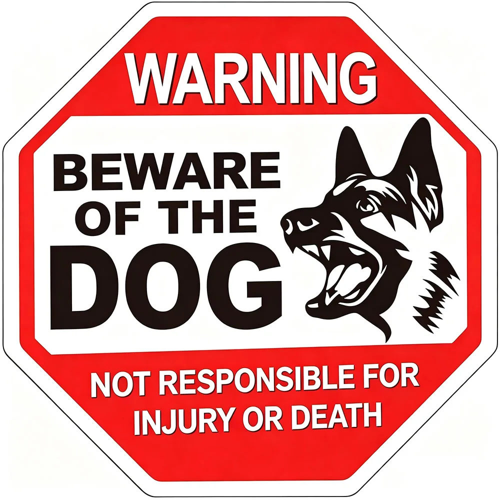 30X30cm Warning Sign Beware of Dog Video Surveillance Stop Private Property No Trespassing Decal No Enter No Parking