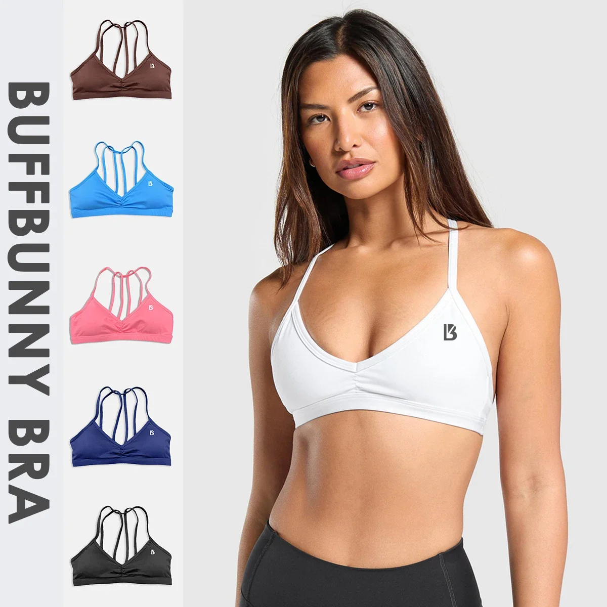 

Buffbunny Women Bra Hanging Neck Bra Sport Workout Yoga Exercise Running Top Sexy Bra Female Fitness Sportwear With Pad Bra