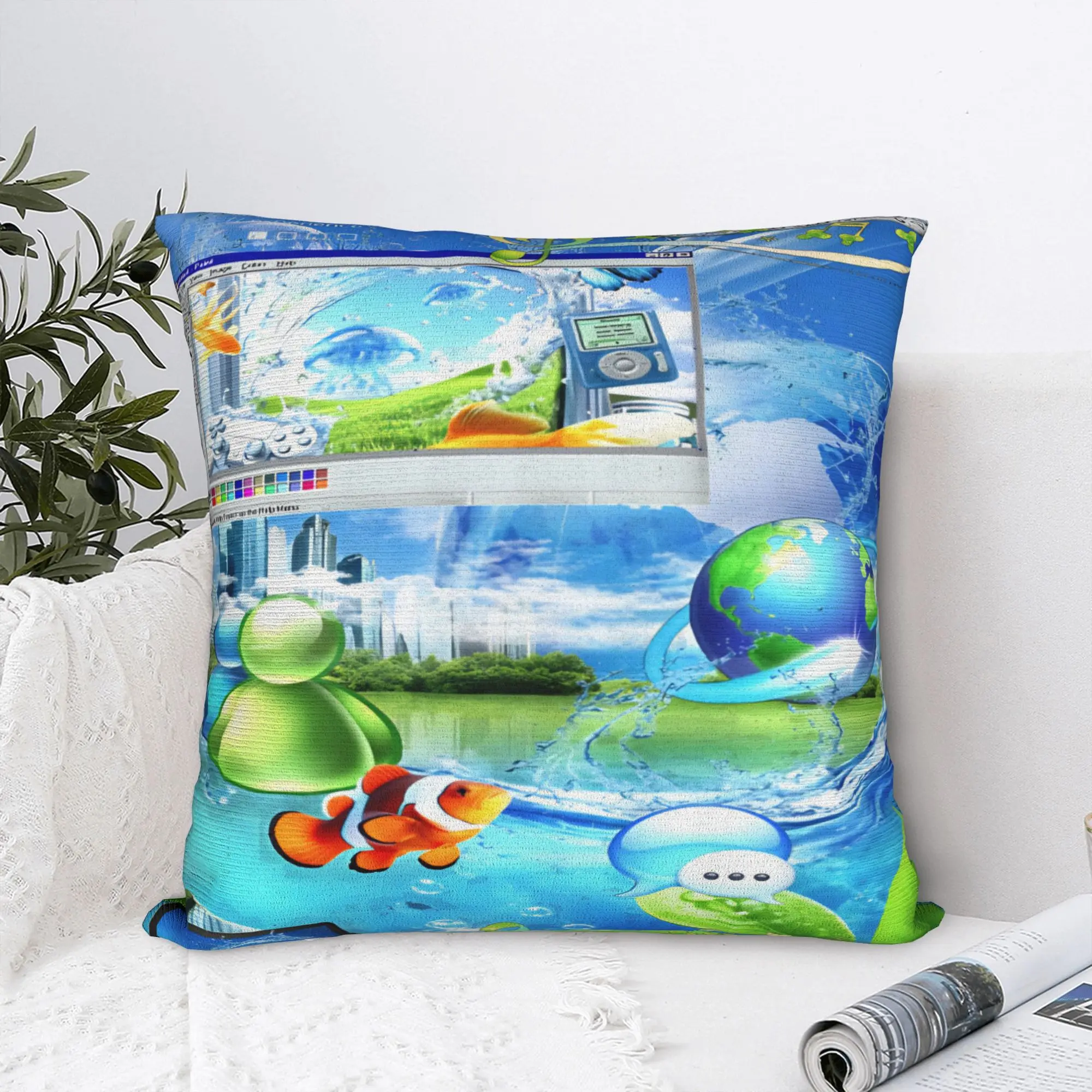 Bed Decorations Frutiger Aero Pillowcase Stuff  Pillow Covers Square Multi-Size