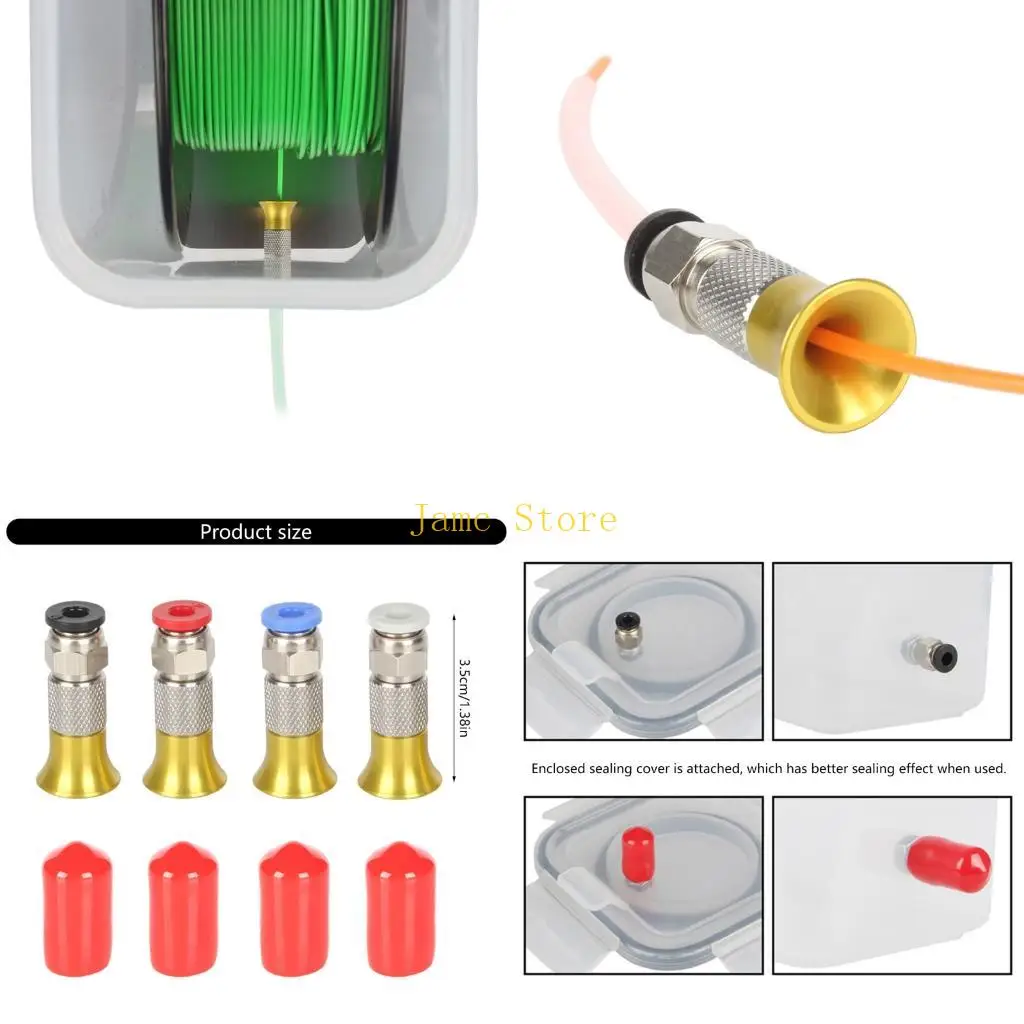 LX0B 4PCS Metal And Plastic Pneumatic Fittings For 3D Printers Optimized Feeding Efficiency And Dry box Compatibility
