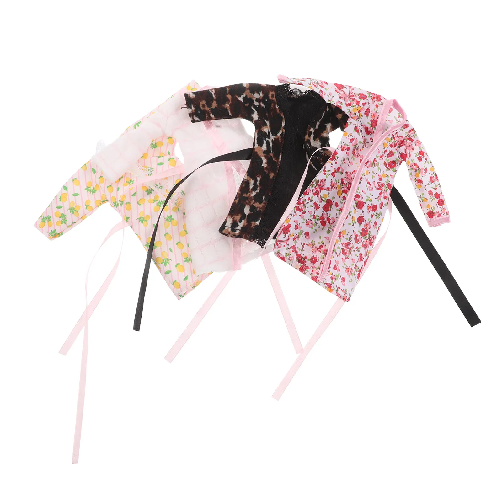 

4 Sets Mini Bathrobe Robe Summer Accessories Headscarf Towel Kit Miniature Bath Dressing Gown Clothes Outfit for Dollhouse