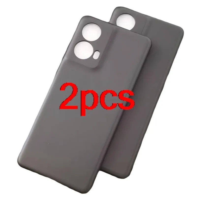 2 قطعة ل Moto G85 5G حافظة G 85 بولي يوريثان لينة أسود سليم ماتي غطاء من السيليكون لموتورولا موتو G85 الغطاء الخلفي MotoG85 الهاتف قذيفة