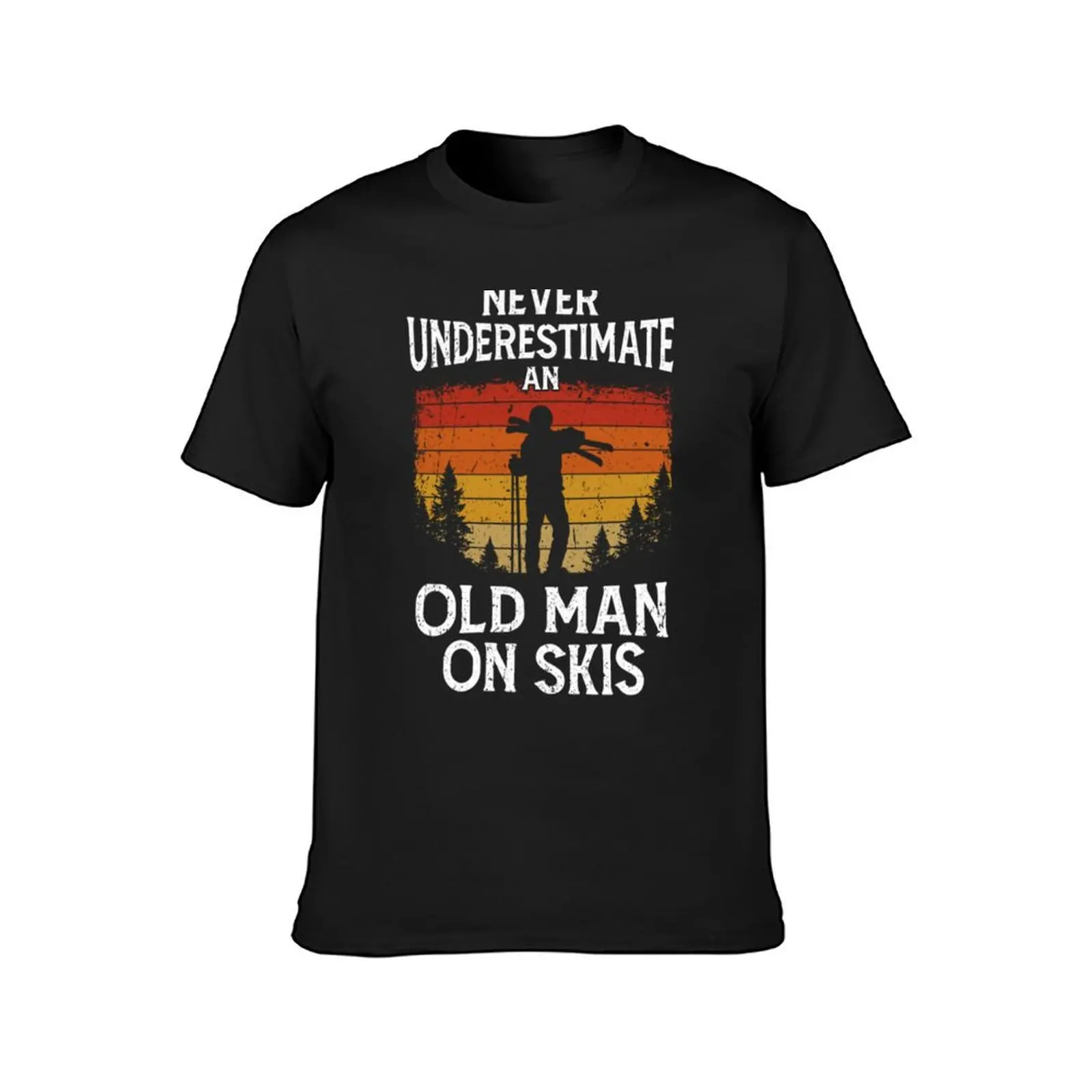 Skiing, Skier Never Underestimate An Old Man On Skis T-Shirt anime quick-drying cute clothes blanks mens cotton t shirts