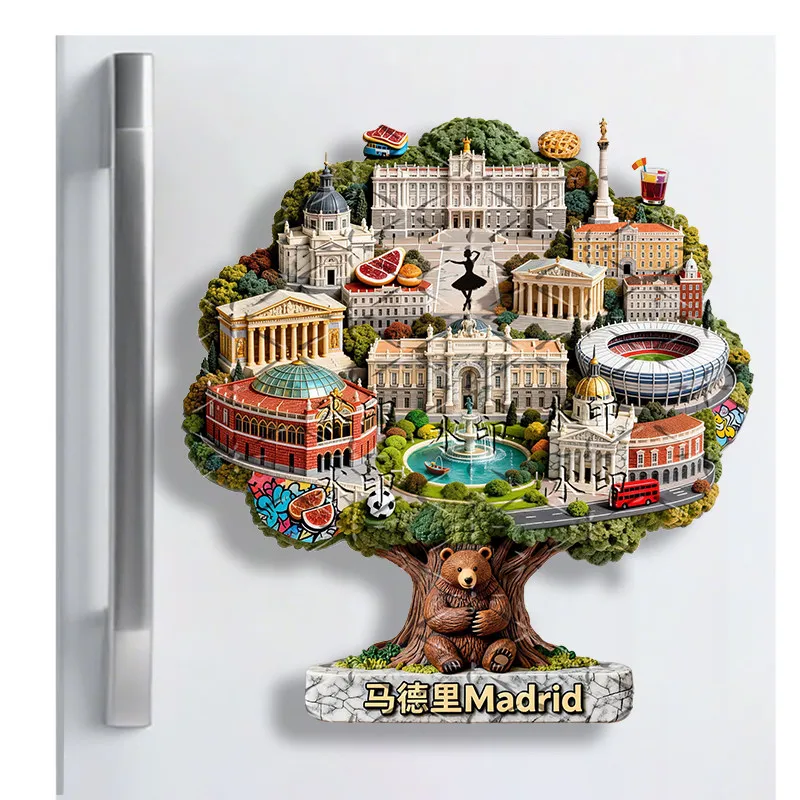Spain Madrid World Cup Metal Refrigerator Magnet Tourist Attractions Commodities Souvenirs Gifts for Friends