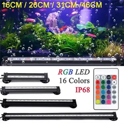 16/26/31/46CM Remote Control 5050 RGB Waterproof Air Bubble Lamp LED Aquarium Fish Tank Light Submersible Light Making Oxygen