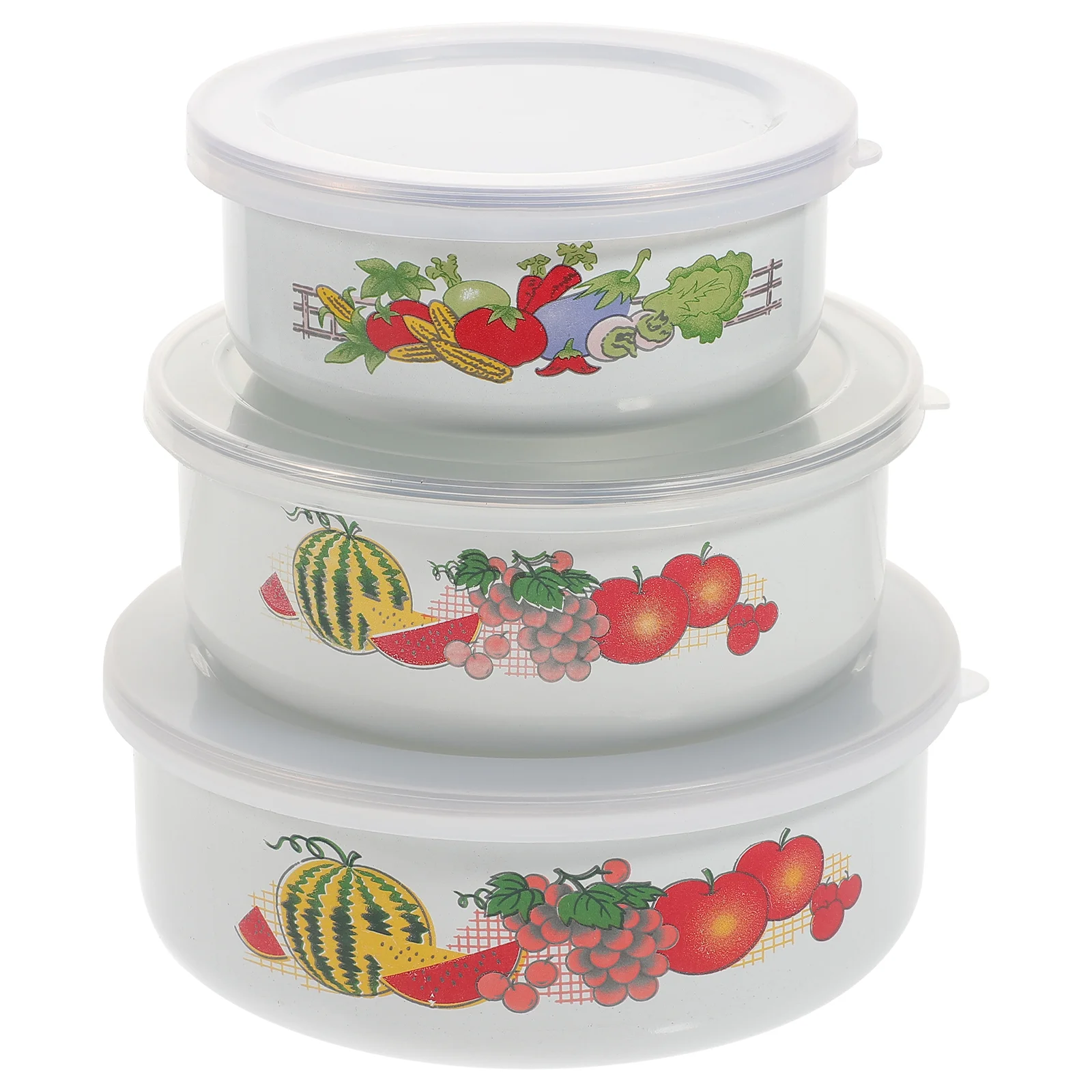 Cuenco de esmalte para mezclar Lidsenamelware, juego de cuencos para servir, cuenco Vintage para Pasta, ensalada, lavado de palomitas, plato grande, vajilla de cerámica para postre