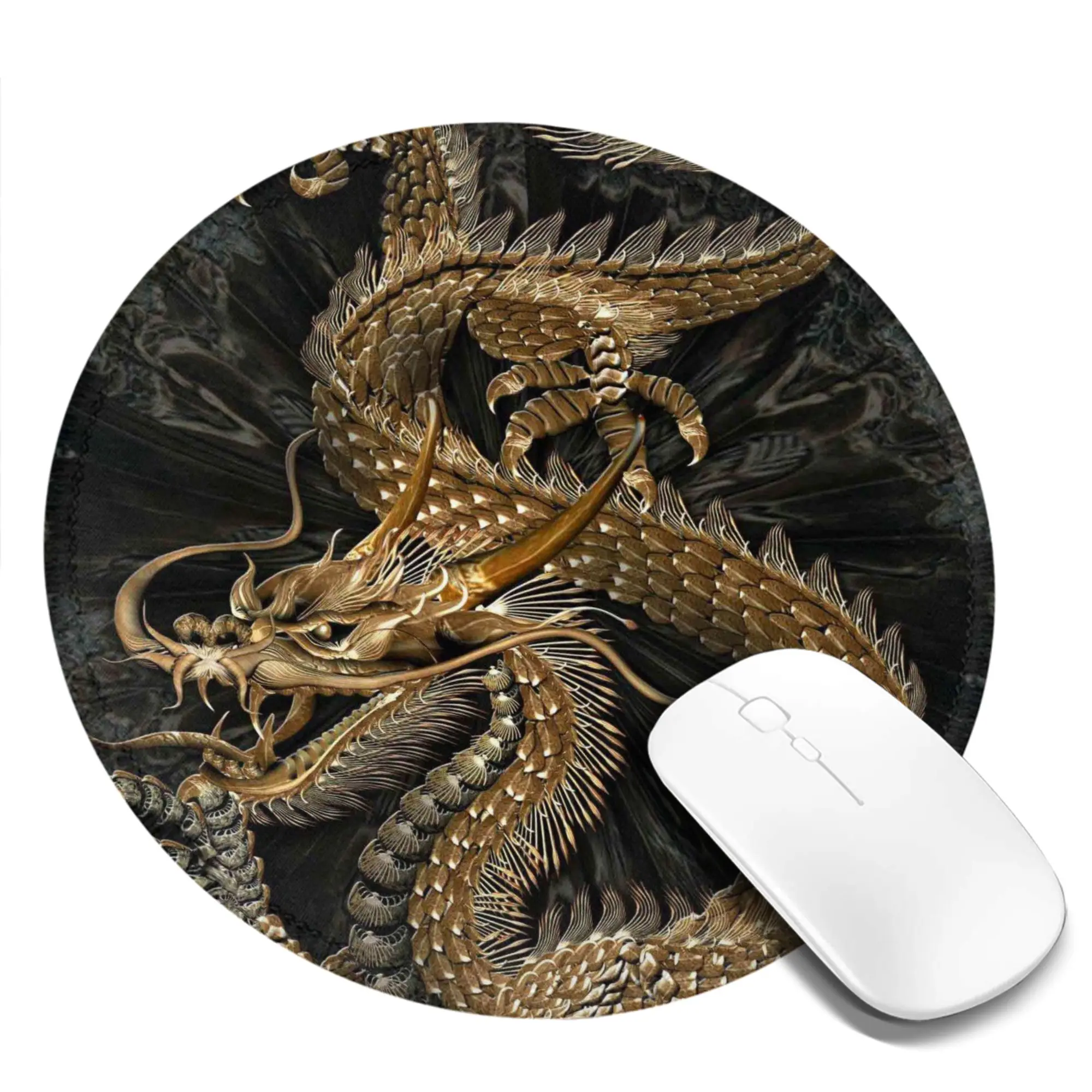 Chinese Traditional Golden Dragon Mouse Pad Computer Keyboard Mouse Mat Gamer PC Laptop Desk Mat Office Accessories Table Mats
