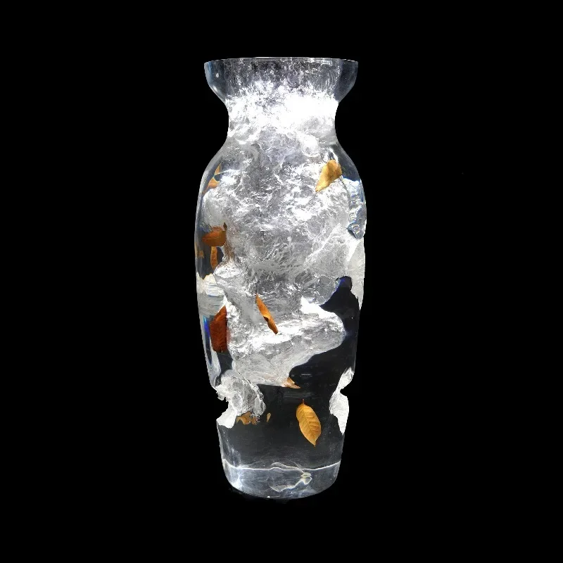 

Luxury resin acrylic ice crystal floor vase, home wedding/party decoration stylish modern design living room/hotel decoration