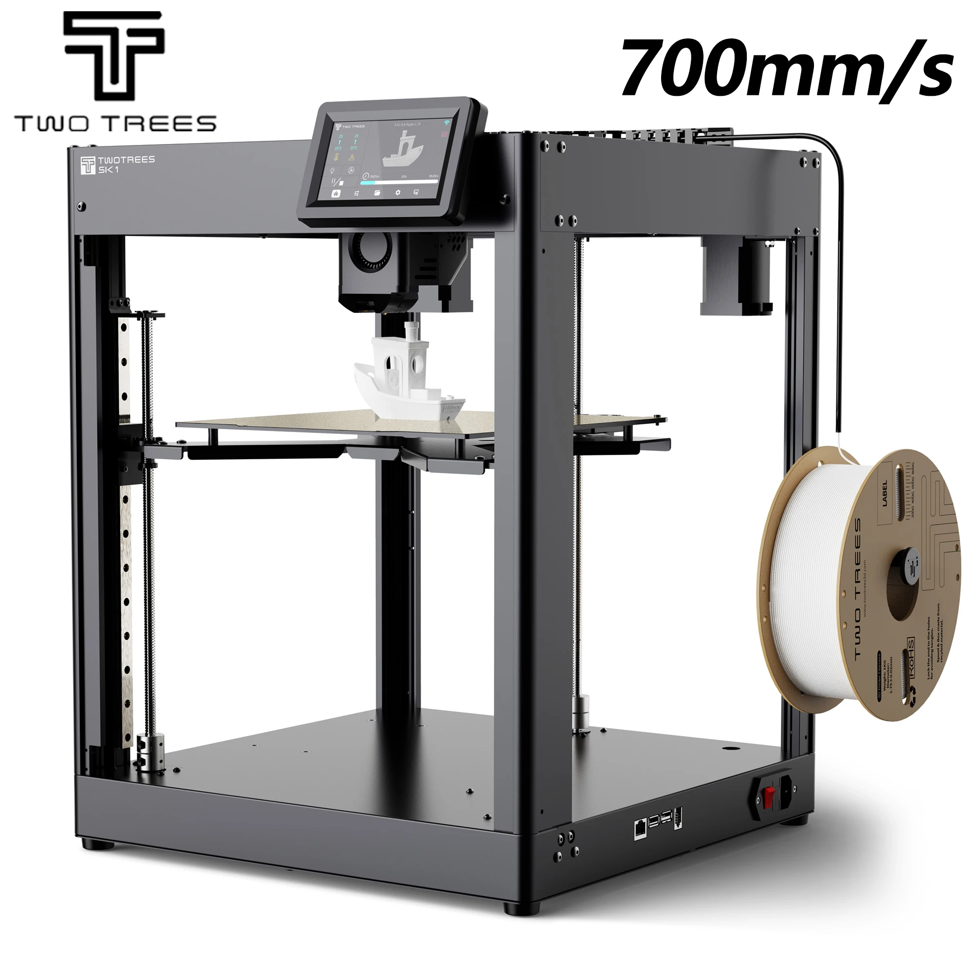 

TWOTREES SK1 CoreXY 3D-принтер 700 мм/с Высокоскоростная печать Автоматическое выравнивание Klipper Прошивка 4,3-дюймовый сенсорный цветной экран 256x256 мм