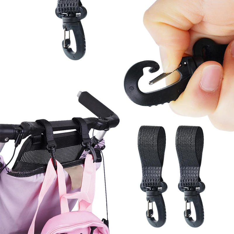 Multi Purpose Baby Stroller Hanger, Universal Hook Clip, Acessórios Pram, Compras Props, Conveniente, 2pcs