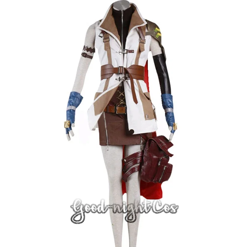 Game Final Fantasy XIII Lightning Cosplay Wig accessory full set Unifrom Suit Women Halloween Costumes Custom-made Whole Set