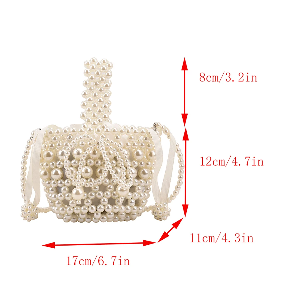 Mini torba z perłami luksusowe damskie torebki ręczne torebki moda bankiet torebka na ramię na imprezę perła zroszony torebka z uchwytem Mini torby