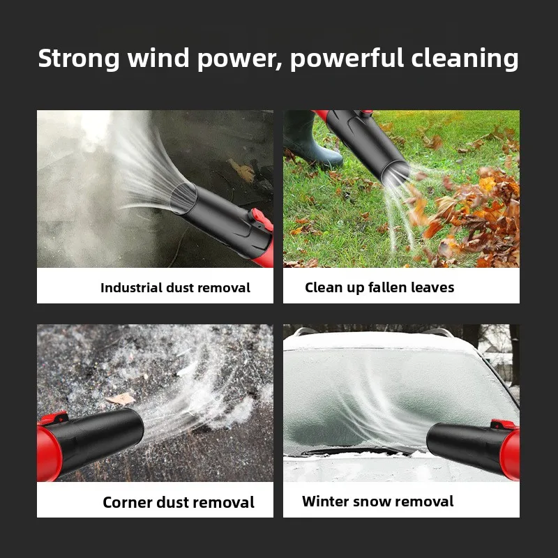 منفاخ عاصفة صناعي قوي منفاخ أوراق الشجر اللاسلكي منفاخ هواء كهربائي مع بطارية لتنظيف الغبار والثلج قابل لإعادة الشحن #2